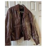 Brown Leather Jacket Mens M