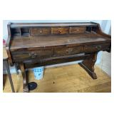 Vintage SOLID PINE DESK 24" D x 58" W x 37.5" H