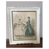 Paris Fashion Print in the Hand Colored Style