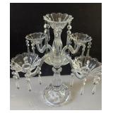vintage 5-light clear crystal or pressed glass
