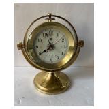 Schooner Desk Clock Brass Swivel Model, Quartz,