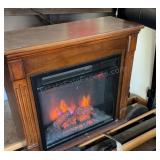 Electric Fireplace Portable Heater Wood Case and