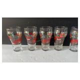 Coca Cola Beverage Glasses Christmas Themed
