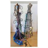 Pair of Jewelry Trees 18" H with Costume Jewelry