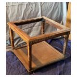 End Table, Missing Glass Top 26.5" Square  20" H