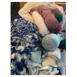 Bin of Yarn and Craft Items