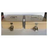 Pair of lock boxes 10" x 9" x 4" Steel