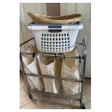 3 Bag Heavy Duty Laundry Sorter Rolling Cart,