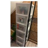 PAIR OF STERILITE STACKABLE WHEELED 3 DRAWER