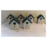 6 Wooden Birdhouse Style Wall Decor 7" H x 6"