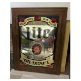 Miller Lite on Draft mirror features a classic