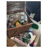Bin of Yarn and Craft Supplies