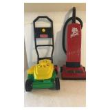 FISHER PRICE LAWNMOWER, DIRT DEVIL JUNIOR UPRIGHT