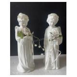 Pair of 10" H Angels Ceramic