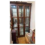 Lighted Beveled Glass and Mirror Back Display