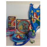 DISNEY ARIEL MERMAID VHS, BATHING-SUIT CLOCK,