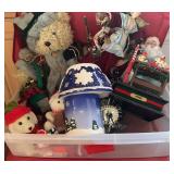 Bin of Christmas Decor