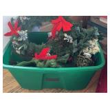 Bin of Christmas Decor, Includes Bin