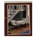 QUEEN ANNE BENCH NEW IN BOX warm mahogany finish,