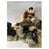 Christmas Decor vintage "Crystal" Husky Dog Sled