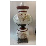Vintage Oil Lamp, Note Glass Shade Has Been
