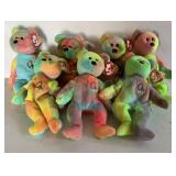 TY BEANIE BABIES CIRCA 1997 PEACE BEAR 7 BEARS