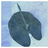 Garden Sun Dial Lilly Pad Bronze Patina Metal 7"