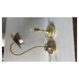 Pair of Small Polished Brass Finish Lamp,