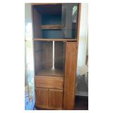 Oak Cabinet with Smokey Glass