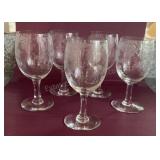 vintage Etched Goblets (5)