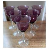 Set of 6 Amethyst Color Water Goblets