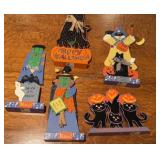 Group of Halloween Wood Painted decorations