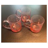 Group of 3 Large Pink Coffee Mugs