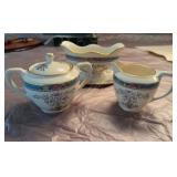 Lenox Blue Tree Sugar, Creamer & Gravy Boat