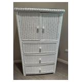 White Whicker Wardrobe 22x30.5x50 inches tall