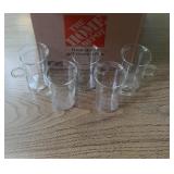Set of 4 glass coffee mugs
