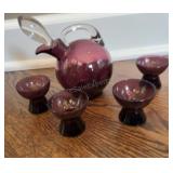Cambridge Glass Amethyst Tilt Ball  Decanter