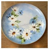 Hand painted 12 inch daisy plate