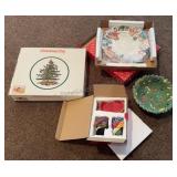 Assortment of Christmas Plates Bowl & Shaker Set