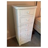 7 Drawer White Wicker Lingerie Chest 19.5x21.5x50