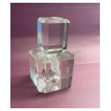 Square-Cut Crystal Perfume Bottle 4 inches tall