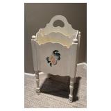 Stenciled Wood Magazine Rack