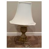 Wood-finish table lamp