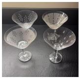 Set of 4 Martini Glasses