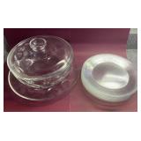 Clear Glass Plates & Covered Serving Bowl