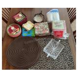 Crystal napkin holder, napkins &more