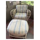 Ficks Reed Wicker Chair & Ottoman
