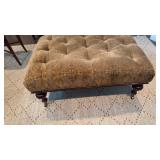 Upholstered Ottoman on wheels 38x27x17 inches tall
