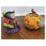 1993 Fitz & Floyd Pumpkin & JWC old lady Creamer