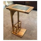 Solid Wood Side Table 12.5x15.5x24 inches tall